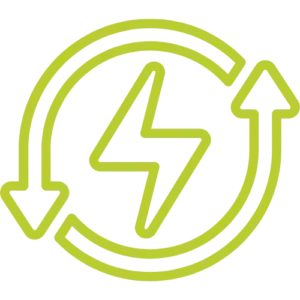 Refresh/auto-update icon with circular arrows surrounding a lightning bolt, indicating energy refresh or restart.
